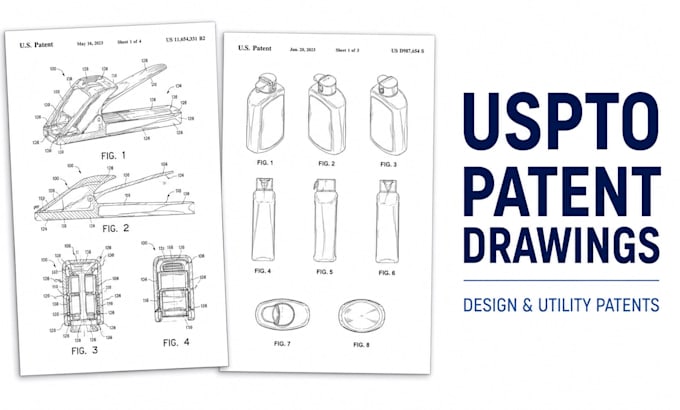create uspto patent drawings, design and utility patent illustrations
