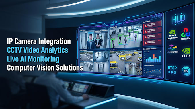develop IP camera, cctv analytics and live video monitoring system