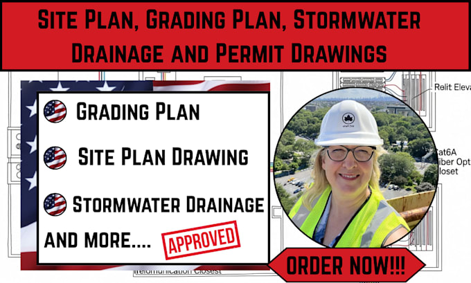 prepare site plan, grading plan and stormwater drainage permit drawing
