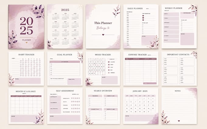 design canva digital planner, printable and clickable PDF for etsy and goodnotes