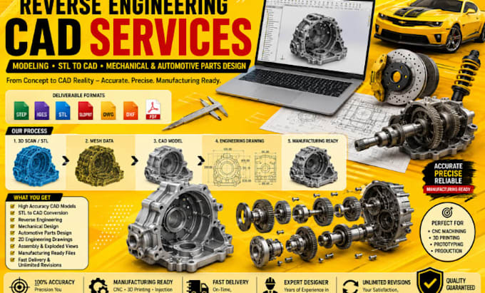 do reverse engineering, stl to cad and automotive cad design