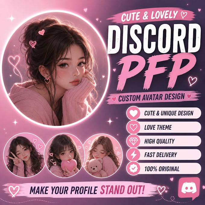 design a unique and eye catching discord pfp avatar