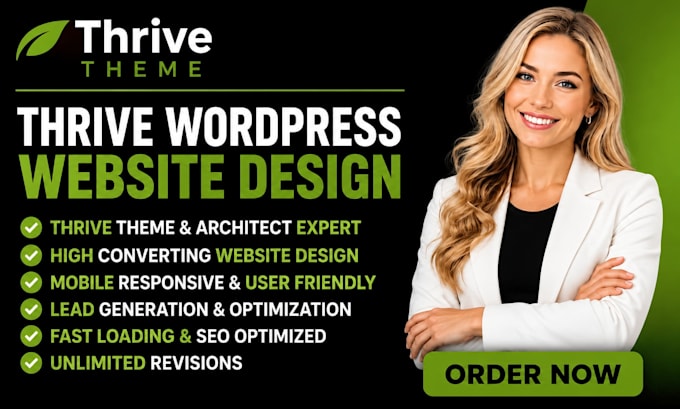 design wordpress website using thrive architect, thrive theme, thrive suite