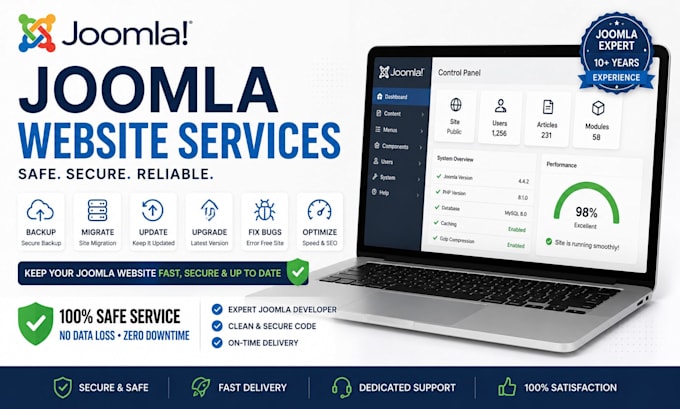backup, migrate, update, upgrade, fix bugs, optimize your joomla website safely