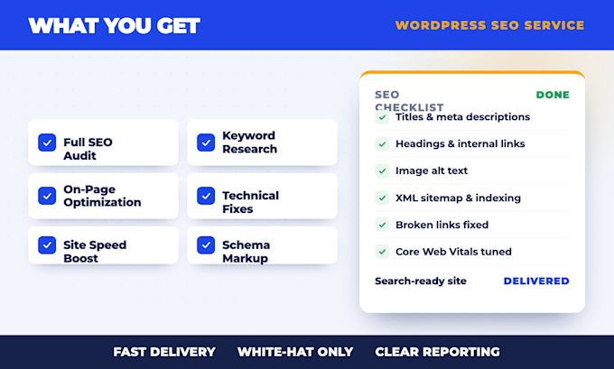 do wordpress SEO, on page optimization, technical audit, google search console