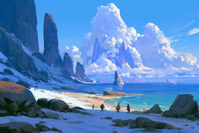 create stunning fantasy background and scenery illustration
