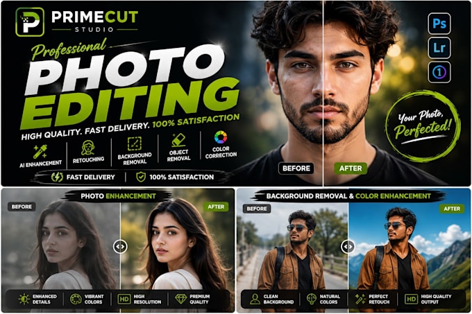 professionally edit, enhance, retouch and remove background from your photos