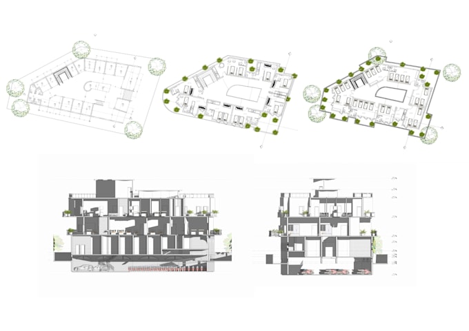 create revit 3d bim architectural model and 2d drawings