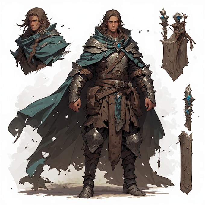 draw your custom dnd or rpg character illustration