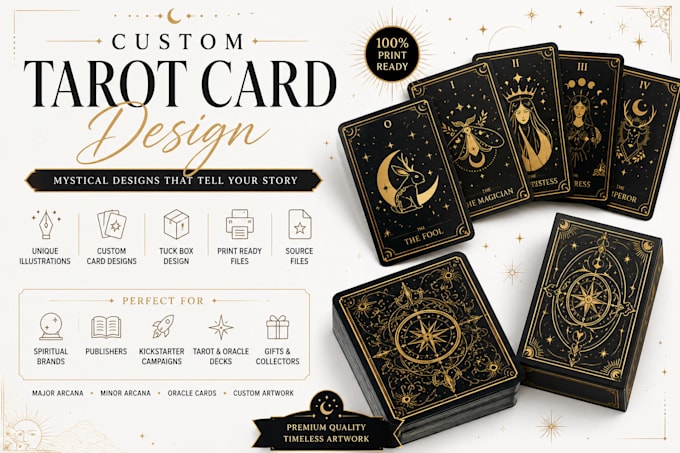 design tarot cards oracle cards custom card deck and packaging