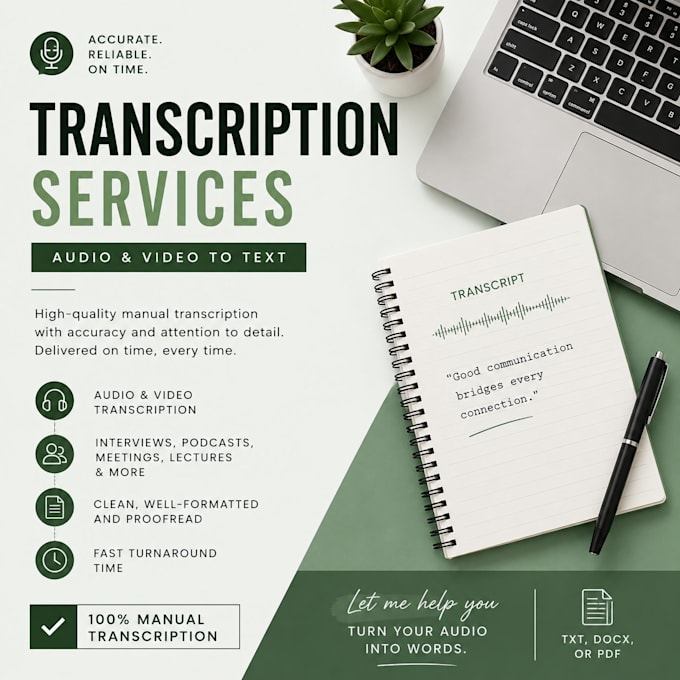 manually transcribe audio and video into accurate text