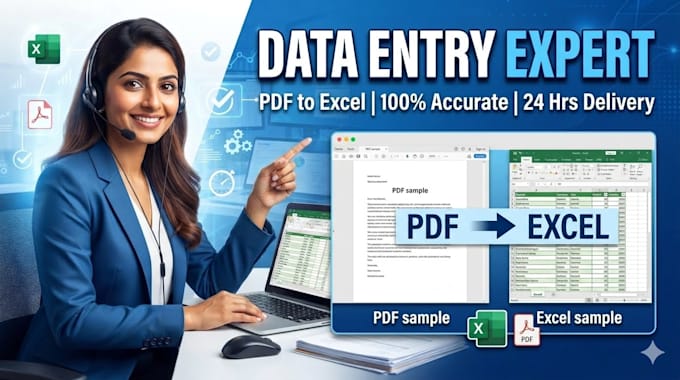 do fast and 100 accurate data entry from PDF to excel
