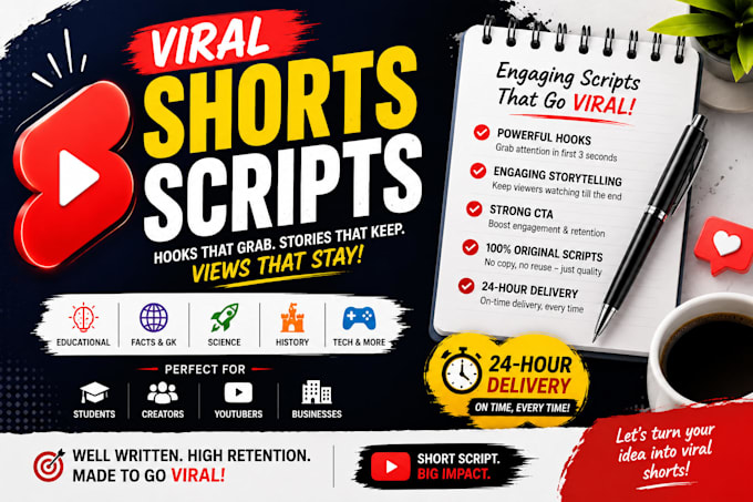 write engaging youtube shorts scripts for viral videos