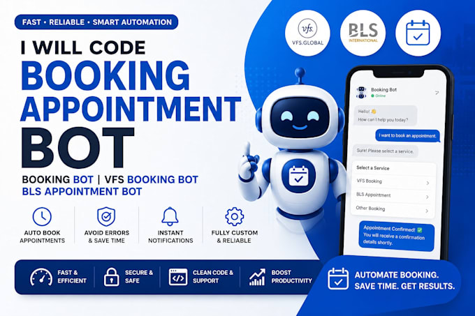 code booking appointment bot,booking bot,vfs booking bot,bls appointment