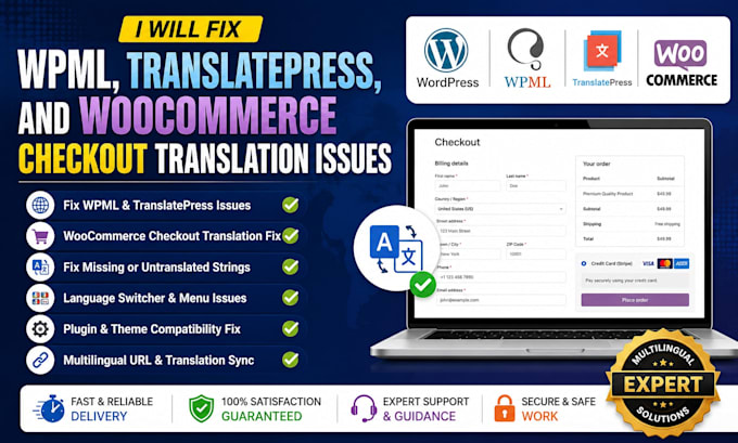 fix wpml translatepress and woocommerce checkout translation issues