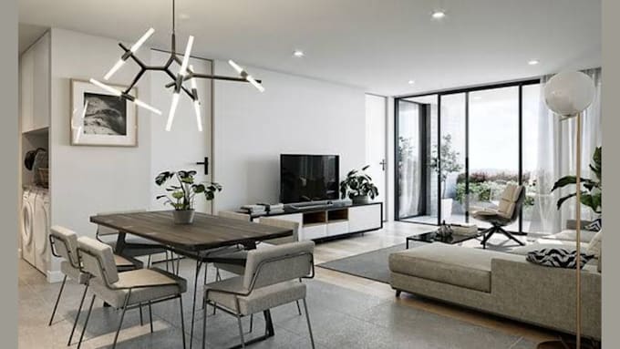 create realistic 3d interior design, lighting, rendering and modeling