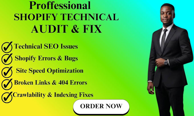 fix shopify technical issues, errors, bugs, and SEO problems