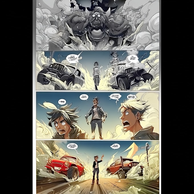 draw a unique comic book page or manga page