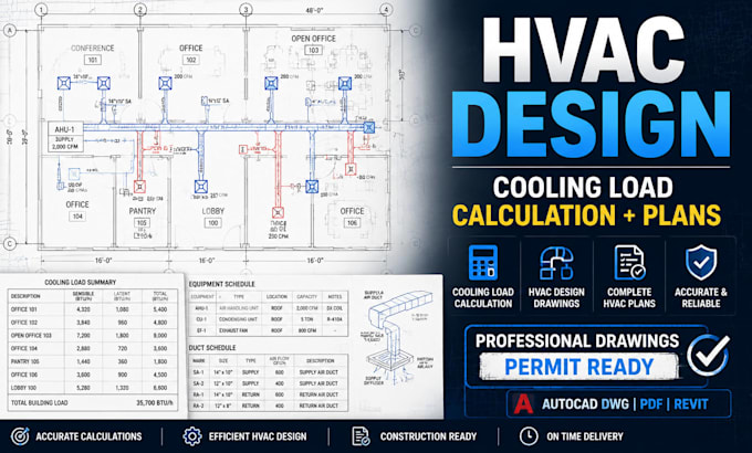do hvac cooling load calculation and hvac design drawings