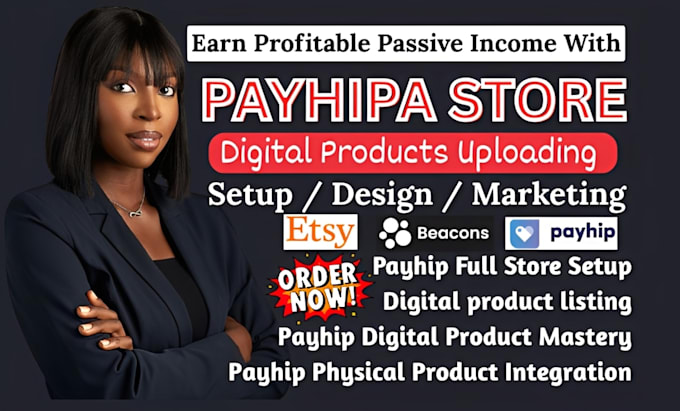 setup payhip store, payhip website, beacons ai and stan store
