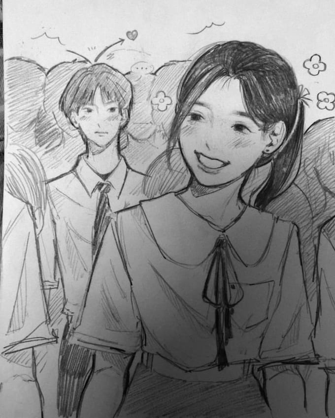 draw a professional anime sketch