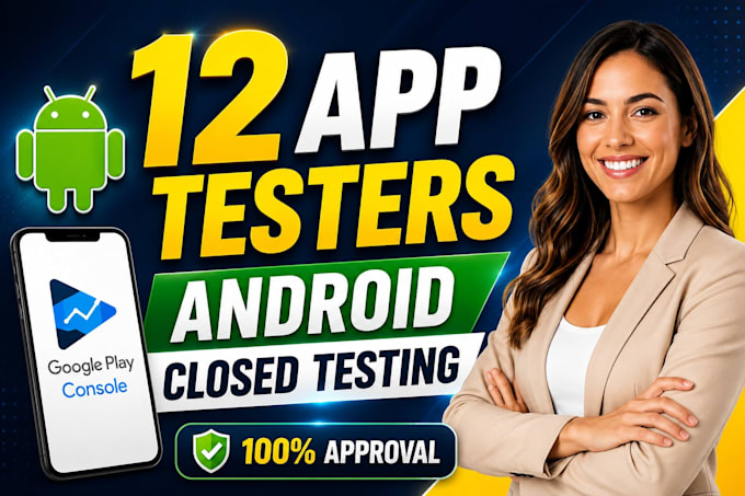 do app testing, provide 12 testers for google play IOS, QA closed testing app