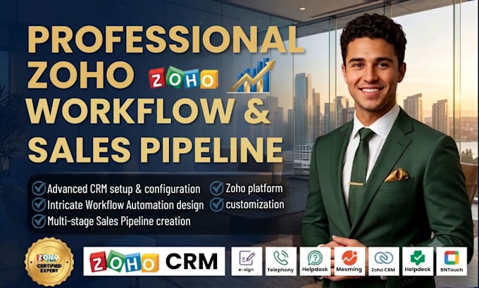 do zoho books zoho CRM setup configuration workflow and sales pipeline setup