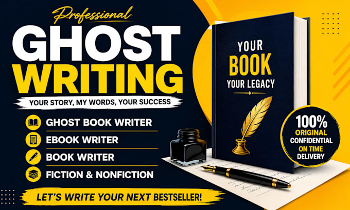 ghostwrite fiction and nonfiction book as ghostwriter ghost book writer