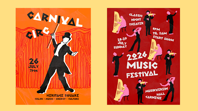design a bold abstract music or event poster