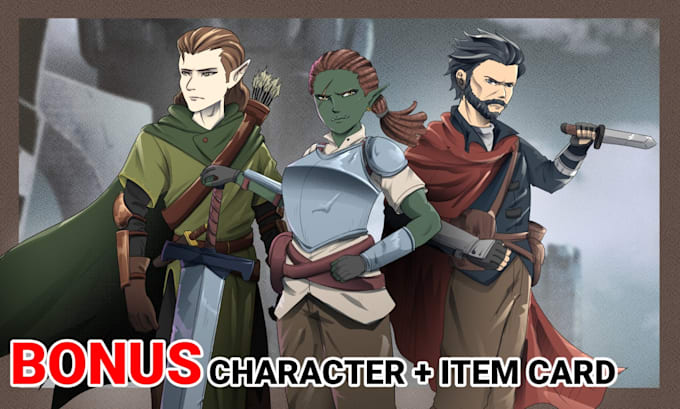 do hand drawn dnd character or ttrpg, no ai