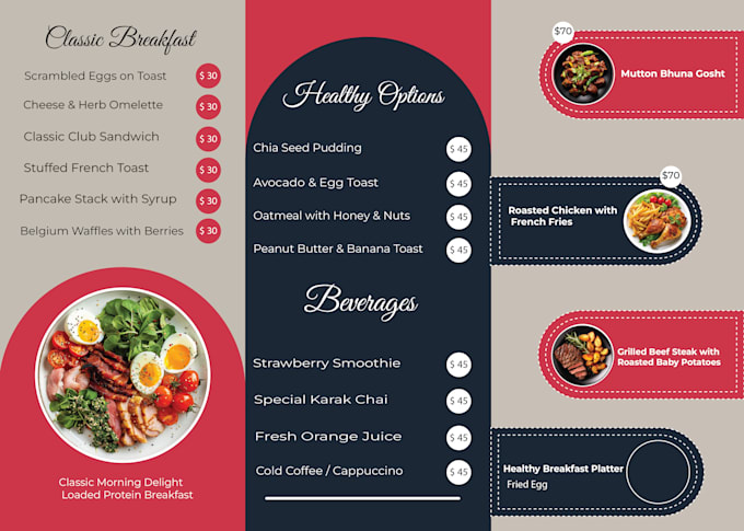 design a food trifold brochure