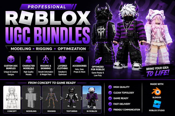 create professional roblox ugc, roblox  accessories