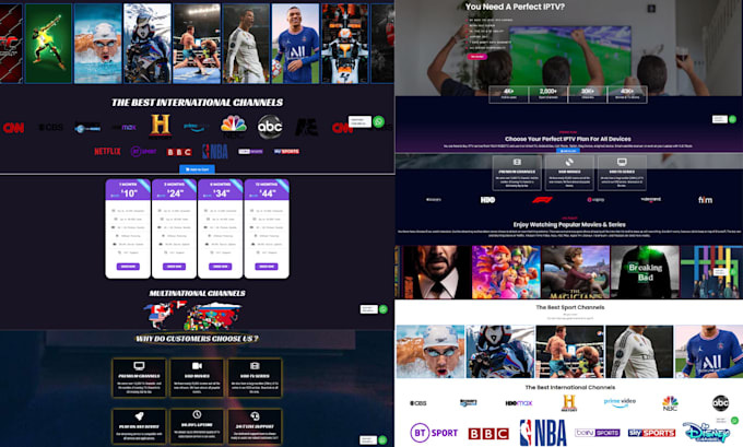 design a modern iptv website with wordpress and elementor