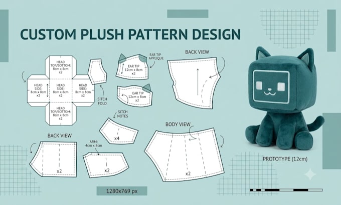 create a custom plush sewing pattern for plush toy production