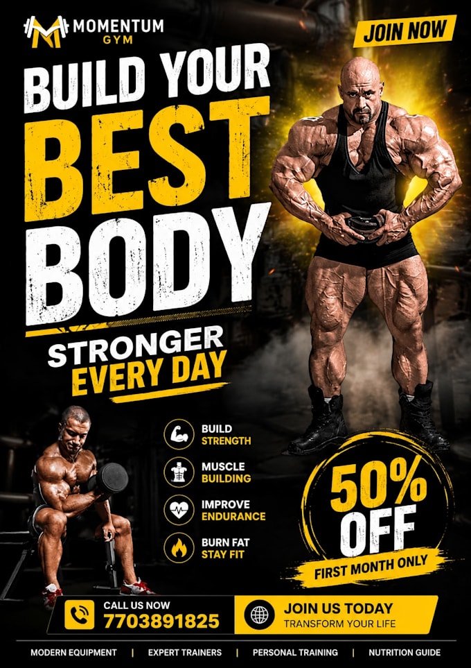 design professional gym posters