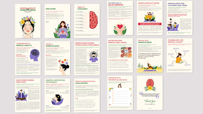 create mental health wellness coaching canva pdf guidebook canva workbook ebook