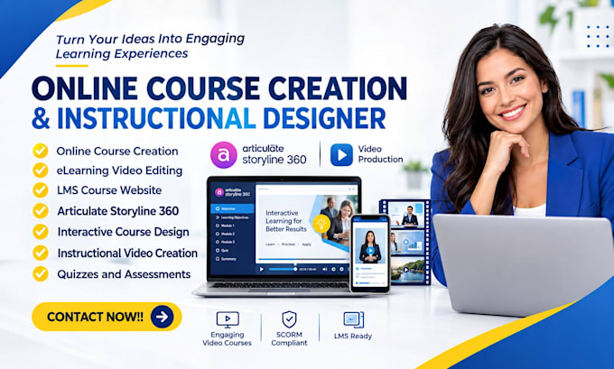 build elearning instructional courses on articulate 360, scorm compliance design