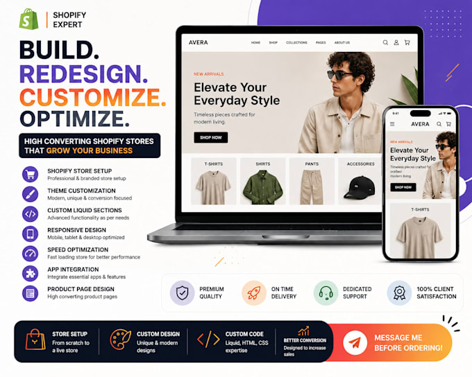 build, redesign and customize your shopify store professionally