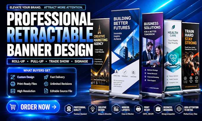 Design retractable banner, roll up banner, pull up banner, billboard ...