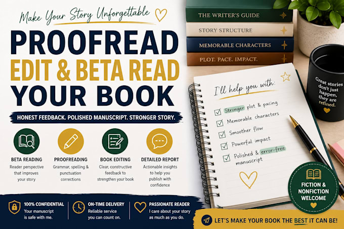 proofread, edit, beta read, review manuscript