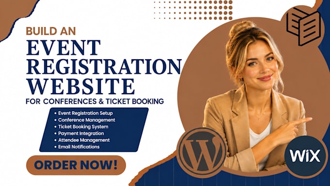 build event registration website, conference and ticket booking