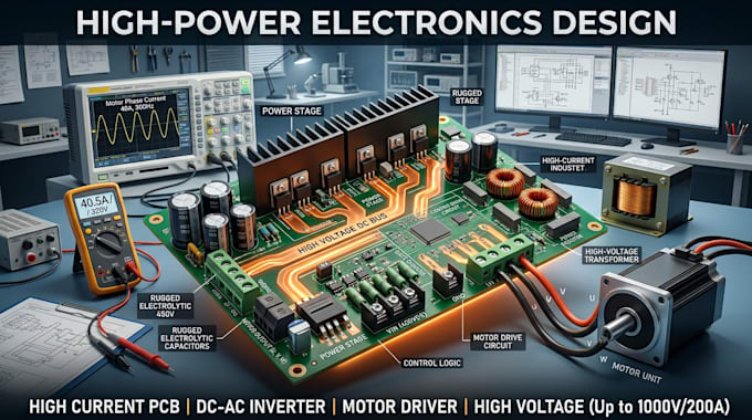 design inverter pcb, motor driver and power electronics circuits