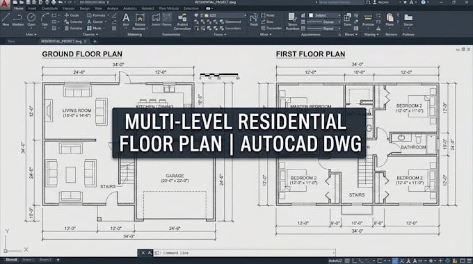 design a residential floor plan cad drawing constraint based layout