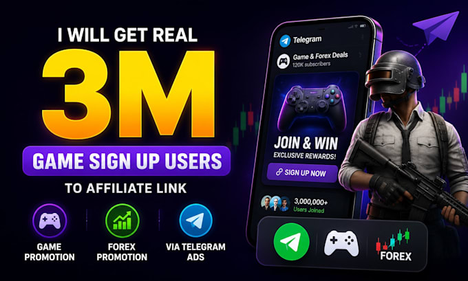 hit 9m active gamer no bots sign up users via telegram ads telegram promotion