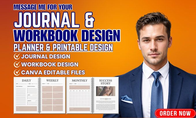 design a professional journal, workbook, planner, KDP interior layout