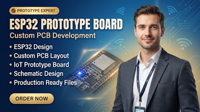 design custom esp32 prototype board and pcb development