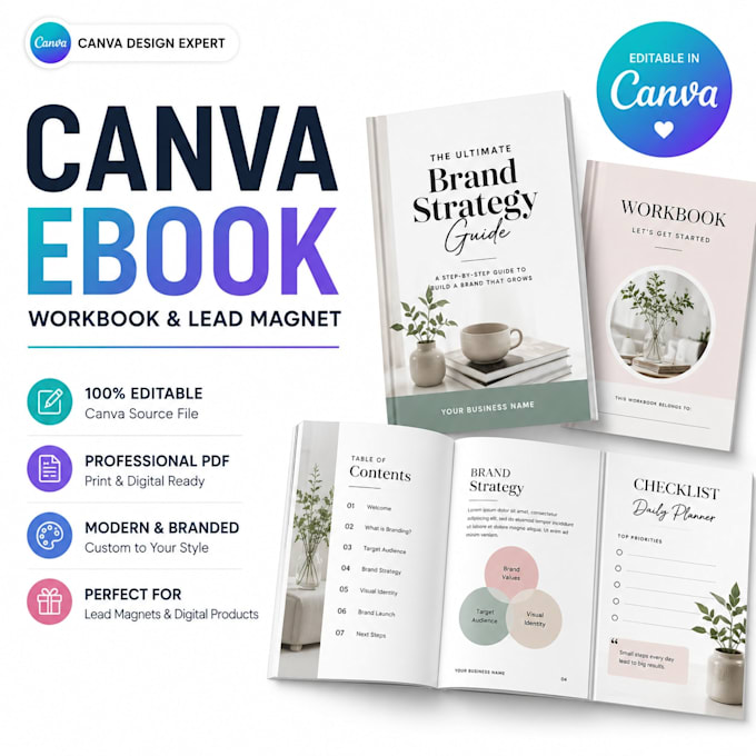 design canva ebook, workbook, lead magnet PDF