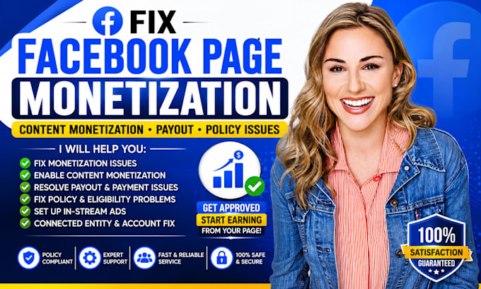 fix facebook page monetization, content monetization, payout and policy issues