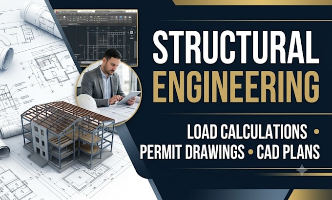 do structural analysis, load calculations and structural design blueprint design