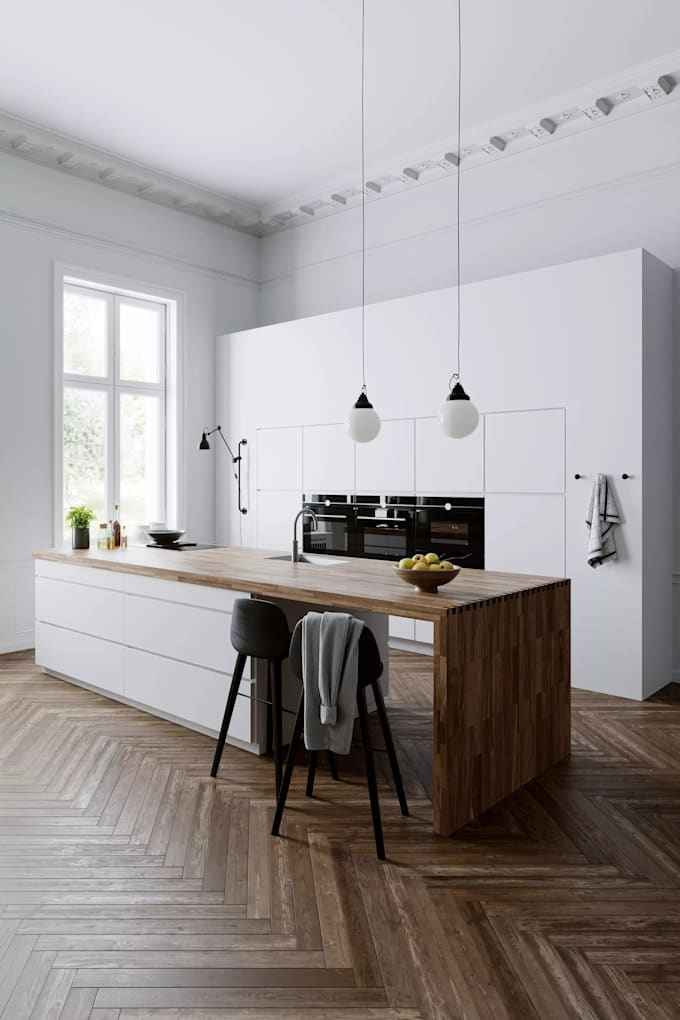 create modern kitchen design kitchen remodel realistic 3d render interior